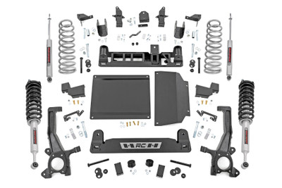 Superior Lift Solution. Looking to add some serious attitude to your third-generation Toyota Tundra? Rough Country's 6-Inch Lift Kit is just what you need. This lift kit gives your Tundra a meaner, lifted, and level stance while providing a smooth ride for unmatched highway and trail performance. It also adds room for larger wheels and tires, so you can make your truck stand out from the crowd. With excellent ride quality and handling characteristics on the road, this lift kit is the perfect way to take your Tundra to the next level.\
High-Quality Construction. Rough Country's 6-Inch Lift Kit for the 2022 Toyota Tundra makes it easy to gain that much-needed ground clearance and run up to a 37" tire for that aggressive look you want! Designed to maintain factory track width and alignment specs, this kit boasts premium components, giving you a higher-quality lift on your Tundra. The high-quality components and a high-clearance design provide the strength, stability, and up-travel you need to conquer almost any terrain.\
Installation and Warranty. Our 6-Inch Lift Kit includes all the hardware you need for installation, including front struts, rear coil springs, and bump stops. Our heavy-duty parts provide the strength, stability, and up-travel you need to conquer almost any terrain. When you purchase a Rough Country product, you get more than a great product at an affordable price. You also get peace of mind knowing that your purchase comes with a limited lifetime replacement warranty for manufacturer defects. With Rough Country's industry-leading warranty, you can be sure that your Rough Country lift kit is protected from structural and workmanship damage after the date of purchase.