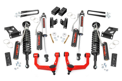 Upgrade your Toyota Tacoma with the ultimate combination of aggressive styling, improved ground clearance, and top-notch components - all at an unbeatable value. Designed specifically for second/third generation Toyota Tacoma models, this kit ensures a hassle-free installation and delivers enhanced performance, both on and off the road.Durable Forged Aluminum Control Arms for Superior Strength: This kit features high-quality forged aluminum upper control arms, engineered for maximum durability and easier alignment adjustments. With heavy-duty rubber bushings, these arms offer long-lasting reliability while preserving factory-like geometry. By maintaining optimum ball joint angles, they reduce stress and wear, extending the lifespan of your suspension.Fully Configurable with All Shock/Strut Options: Choose from our nitrogen-charged N3 shocks for a balanced and smooth ride or upgrade to the premium Vertex reservoir shocks for maximum performance and adjustability. Whether you're after comfort, off-road capability, or high-end damping control, this kit gives you full flexibility to dial in your perfect ride quality.Achieve a Level Stance with Increased Ground Clearance: This 3.5-inch lift kit levels the front and rear of your Tacoma, eliminating factory rake and giving your truck a clean, aggressive stance. The included rear blocks provide additional lift, ensuring ample clearance for larger tires while maintaining a comfortable ride. With this setup, you can fit up to 33-inch tires without compromising drivability.Easy, Bolt-On Installation: Designed for a straightforward installation, this kit features a 100% bolt-on process with only minor cutting required. It can be completed using common tools in a home garage, making it a hassle-free upgrade. Plus, if you ever want to return your truck to stock, this kit allows for a full reversal without any hassle.Built for Long-Lasting Performance: Crafted with premium materials and durable construction, this lift kit is designed to handle whatever the road (or trail) throws at you. Plus, it's backed by Rough Country's Limited Lifetime Replacement Warranty, giving you peace of mind and confidence in your investment.