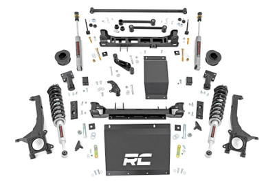 Superior Lift Solution. Looking to add some serious attitude to your Toyota 4Runner? Rough Country's 4.5-Inch Lift Kit is just what you need. This lift kit gives your 4Runner a meaner, lifted, and level stance while providing a smooth ride for unmatched highway and trail performance. It also adds room for larger wheels and tires, so you can make your truck stand out from the crowd. With excellent ride quality and handling characteristics on the road, this lift kit is the perfect way to take your Toyota to the next level.\
High-Quality Construction. Rough Country's 4.5-Inch Lift Kit for the 2015-2020 Toyota 4Runner makes it easy to gain that much-needed ground clearance and run up to a 33" tire for that aggressive look you want! Designed to provide excellent ride quality width and factory alignment specs, this kit boasts premium components, giving you a higher quality lift on your 4Runner. The high-quality components and innovative design provide the strength, stability, and up-travel you need to conquer almost any terrain.\
Installation and Warranty. Our 4.5-Inch Lift Kit is his all-inclusive kit is a total transformation for your SUV, with durable lifted knuckles, protective skid plate, and all the brackets and hardware needed to set your SUV to a factory-like geometry while providing additional ground clearance.  When you purchase a Rough Country product, you get more than a great product at an affordable price. You also get peace of mind knowing that your purchase comes with a limited lifetime replacement warranty for manufacturer defects. With Rough Country's industry-leading warranty, you can be sure that your Rough Country lift kit is protected from structural and workmanship damage after the date of purchase.