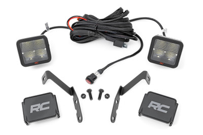 Light the Way!ΓÇ»Get the ultimate in truck lighting and safety with Rough Country's Ditch Mount LED Lights. These high-performance Ditch Mounts LED lights are specifically designed for your Chevy Truck to add extra side lighting for increased visibility in the dark. With multi-angle capability, you can move them in the direction you want. Our low-profile design means they will not affect the opening or closing of the hood or block your windshield wipers. So, you can hit the trails in style with superior nighttime illumination.\
Durable Protection. These Chevy Ditch Mount LED lights were designed to withstand the harsh outdoor elements while providing you with clear visibility. Constructed with a 7-gauge material for improved strength and reduced vibration that can occur on bumpy roads, this light boasts a durable black finish powder coating against corrosion. With an IP67 waterproof rating, they are great for any vehicle, whether on or off-road!\
Installation and Warranty. The Rough Country Chevy Ditch Mount LED Light Bars are the perfect combination of performance and style, offering a high-quality lighting solution without taking up valuable space on the front of your vehicle. This kit includes a complete set of mounting brackets and hardware, with vehicle-specific hood hinge brackets to ensure an easy and perfect fit on your Chevy. This product features our Limited Lifetime Warranty, so you can rest assured knowing you're covered.