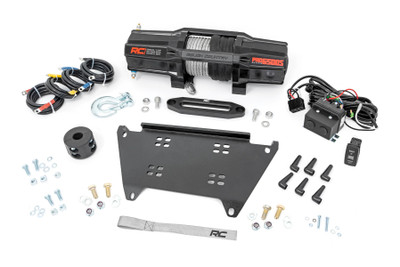 Gain peace of mind on the trail and overcome off-road obstacles with ease with Rough CountryΓÇÖs Polaris Ranger Winch Mounting Plate. This easy-to-install kit upgrades your UTV with essential recovery capabilities for when you need it most.\
Made of a durable 3/16ΓÇ¥ steel construction, this heavy duty winch plate features dual mounting bolt patterns designed to firmly fit 3,500lb-5,000lb winches so you can choose the exact setup you require. Each late is powder coated black to ward off the elements and provide a long lifespan of good looks and performance.\
Installation is a breeze, with no drilling required! Simply bolt-on this upgrade and attach your winch and youΓÇÖre ready for whatever the trail throws your way.