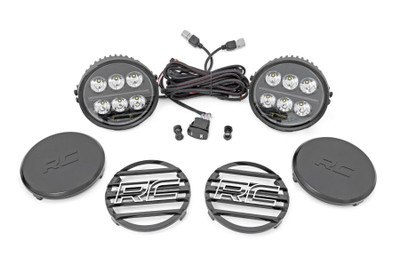 Upgrade your Lighting. Introducing Rough Country's 6.5-inch Round LEDs with DRL ΓÇô a bold, powerful way to upgrade your vehicleΓÇÖs lighting. With a spot and flood beam combo, you can experience long-distance illumination that enhances visibility when you need it most. The LEDs provide an impressive 14040 lumens at 156 watts, which is bright enough to power through areas with little or no light! Whether it's night or day, foggy or rainy, you can rely on Rough Country's 6.5-in Round LEDs to provide the lighting you need to command the dark. Upgrade your vehicle today with this powerful, long-distance lighting solution that never fails to deliver top performance when you need it the most.Reliable Durability. This product takes lighting to the next level with its stylish, durable die-cast aluminum housing and IP67 Waterproof rating. It can handle any weather conditions, thanks to its Moisture Breather Technology. But that's not all: you'll get incredible lighting power from these lights! Each light contains 66 amber and cool white DRLs, six 10w spot beam LEDs, and six 3w flood beam LEDs, giving you ultimate high-powered LEDsΓÇöso you'll always have a clear view of the road ahead!Installation and Warranty. Rough Country's 6.5-in Round LED lights are sold in pairs, so you can trek through any terrain no matter how dark the night may seem! They come with a wiring harness and a Triple-function rocker switch so you can easily control your lights. Our lights are easy to install, making sure youΓÇÖre well prepared for your night-time excursions. We back our lights with our limited lifetime replacement warranty towards manufacturer defects, so you can relax knowing that your expeditions are safe in the hands of Rough Country's LED technology!