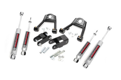 Gain greater ride height and achieve killer good looks at an incredible price with Rough Country's┬á1.5-2.5in Lift Kit for 86-94 Nissan D21 Hardbody Pickup. This all inclusive lift kit features everything you need to hit the ground running.\
Now featuring our new Nitrogen charged N3 shocks with custom 10 stage variable valving, you'll be paired up with the most versatile shocks on the market - balanced for performance on and off-road. Also our kit ships with a set of durable upper control arms featuring durable rubber bushings to ensure proper geometry angles after lifting.\
┬á