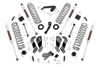 Experience the ultimate ride and handling with Rough Country's 3.5-Inch Control Arm Drop Kit for Jeep JK. This all-inclusive upgrade delivers smooth handling, enhanced ride quality, and aggressive off-road capability for a complete suspension transformation that performs on and off the road.Superior Lift & Clearance: Front and rear lifted coil springs provide the clearance needed to run up to 35x12.50 tires while maintaining a balanced, commanding stance. These factory-tuned springs are calibrated to preserve stock ride comfort even with added lift.Custom Shock Options: Tailor your suspension to your driving style with nitrogen-charged N3 shocks, V2, M1 Monotube, or premium M1R shocks. From plush daily driving to maximum off-road control, this kit lets you dial in your preferred ride.Optimized Suspension Geometry: Engineered control arm drop brackets reposition your factory control arms to restore ideal suspension geometry. This results in smoother handling, improved alignment, and enhanced stability across any terrain.Improved Coil Efficiency: Rear coil correction plates adjust the coil spring angle by 10 degrees, optimizing suspension performance and increasing coil longevity under flex and articulation.Confidence You Can Count On: Backed by Rough Country's Limited Lifetime Replacement Warranty, this lift kit provides the durability and peace of mind you need for years of adventure.