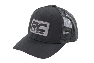 Rep your Rough Country pride with this stylish and comfortable embroidered mesh hat by Rough Country. This low-profile, structured, trucker cap features a contoured bill and front panel with mesh rear for a comfortable fit and excellent airflow. The heavy cotton twill panels and bill are pre-shaped and curved for a durable long life. The stylish contrasting stitch pattern offers a great look, while the snap back strip offers plenty of adjustability for any wearer. Features an embroidered ΓÇ£RCΓÇ¥ logo patch for killer good looks!