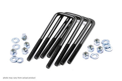 Replace your worn out U-bolts with Rough Country's durable U-Bolt kits! Our steel U-Bolt kits are offered in a variety of sizes and styles to suit any replacement or custom fitting. All bolts are e-coated black, making them corrosion resistant and ready to withstand the elements.