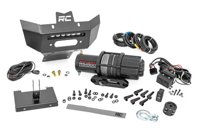 Enhanced Off-Road Equipment. Equip your ATV with the essentials needed when taking to the trails. Introducing Rough Country's Winch Bumper for Can-Am Renegade! This innovative product boasts a durable steel construction that will not only protect your Renegade allows you to equip your ATV with Rough Country's 4500s Winch and slimline LED!\
Durable Construction. When taking to off-road terrain obstacles are inevitable. This stylish upgrade replaces the stock bumper and features an integrated skid plate. Boasting a durable powder-coated steel construction this must-have accessory is ready to conquer all terrain. Functioning as a winch mount, and LED light mount this heavy-duty bumper covers all of the needs of an off-road enthusiast!\
Installation. Featuring a 100% bolt-on installation process, an estimated timeframe of 2-3 hours is suggested to complete this installation. With the included step-by-step instructions this high-quality unit can be installed at home using standard tools and can be completed efficiently and quickly!\
Limited Lifetime Replacement Warranty. Rough Country's Winch Bumper is backed with a limited lifetime replacement warranty towards manufacturer defects. As such, the product is protected from structural and workmanship damage after the date of purchase. With our industry-leading warranty give yourself peace of mind when using Rough Country's Suspension products!\
┬á