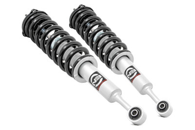 Do you want a great looking lifted truck that still rides like the day you bought it? Take your truck to new heights while preserving ride quality with Rough Country's N3 Performance Lifted Struts. Our Nitrogen charged, loaded struts add ride height to your truck while maintaining a smooth, factory-like ride. Each strut includes a pre-loaded coil for lightning-fast installation without the need for complicated strut disassembly.Rough CountryΓÇÖs Performance N3 Struts feature a massive bore and chrome-hardened piston rod with leak-proof piston seal for exceptional durability during off-road use. Each strut is specifically tuned for its intended application and includes a variable dampening system for outstanding handling and control on all road conditions. These Performance N3 Struts offer improved tire contact with the road for increased stability and performance.These struts are engineered to fit perfectly on each intended application, and feature a pre-installed coil spring for easy installation without the need for strut disassembly. Simply remove your factory strut and replace with this easy, convenient system. Add this upgrade to your lift kit for an increased ride height that mimics the factory responsiveness and handling of the OE strut. Includes a 3-year Limited Warranty.