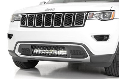 Add LED lighting to your Grand Cherokee quickly and easily with Rough CountryΓÇÖs 20in Hidden Bumper LED Kit! This easy-to-install solution lets you mount a 20in Rough Country Dual-Row LED Light Bar just behind the mesh opening in the front bumper. COMMAND THE DARK with this convenient, forward-facing lighting product that makes it easy to see the trail ahead, with powerful LED illumination provided by Rough CountryΓÇÖs 20in Dual Row LED Light Bar. Each kit includes your choice of Rough CountryΓÇÖs Chrome-Series or Black-Series Light Bars with optional DRL capabilities for the exact look you desire.Best of all, this kit is easy to install - with no cutting or drilling required - making it easy to upgrade the front-end of your WK2 Grand Cherokee with this impressive lighting system. Includes a 3-year warranty! \\