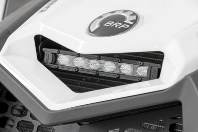 \
COMMAND THE DARK with Rough CountryΓÇÖs Can-Am Maverick X3 Front Slim Light. This handy solution includes everything you need to upgrade your Maverick X3 with Rough Country 6-inch LED light bar mounted into the cowl for outstanding illumination.\
Whether youΓÇÖre off the beaten path at sunset or gathering all your gear before dawn, youΓÇÖll be glad to have access to this additional lighting power to tackle the task at hand. With up to 2,880 lumens and 36 watts of high-intensity CREE LED output in a 90-degree flood beam, youΓÇÖre sure to have plenty of LED power.\
These all-weather lights feature a durable, IP67 Waterproof, die-cast aluminum housing and include a premium wiring harness with toggle switch and in-line fuse. Best of all, this easy-to-install kit features a 100% bolt-on installation procedure allowing you to upgrade your side by side quickly and easily! DonΓÇÖt miss this opportunity to upgrade your ATV with one of the best Can-Am Maverick X3 LED accessories available!\
