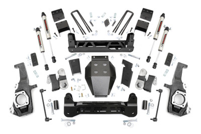 Transform Your HD With Confidence: Upgrade your fourth or fifth-generation Chevy/GMC 2500HD/3500HD with Rough Country's 5-Inch Non-Torsion Drop Suspension Lift Kit. This high-clearance system adds serious attitude and off-road capability to your truck, delivering the height you need to run 35-inch tires, all while maintaining a clean, integrated factory look underneath thanks to its non-torsion drop design.Engineered for a Sleek, Factory-Fit Appearance: Unlike traditional kits that leave torsion bars hanging low and exposed, Rough Country's innovative non-torsion drop design keeps everything tucked up and streamlined. You'll enjoy unmatched ground clearance and a sharp, OEM-style appearance that complements the aggressive stance of your HD truck.Built for Strength and Precision: The kit includes rugged, laser-cut front and rear crossmembers crafted from durable steel for a precise, bolt-on fit. The signature "RC" logo adds a bold touch up front, while the heavy-duty differential skid plate offers extra protection during off-road adventures. Lifted knuckles, rear anti-wrap blocks, and a range of premium shock options, like Rough Country's nitrogen-charged N3s or the high-performance Vertex reservoir, ensure you get the ride feel and handling you demand.Ride Quality You Can Rely On: This lift system retains factory ride comfort and control, keeps axle geometry true to spec, and preserves OEM track width. No drivetrain modifications or differential drilling required, just a clean install and predictable performance, mile after mile.Backed by Rough Country's Limited Lifetime Replacement Guarantee: Drive with peace of mind knowing your lift kit is covered for the long haul.