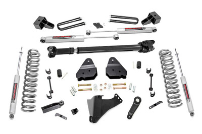 Take your truck to new heights with Rough Country's 4.5-inch Suspension Lift! This all-inclusive kit comes with everything you need for a total trasnformation of your truck. Run up to 37in tires while preserving the smooth, factory ride quality with this impressive upgrade.\
This kit includes a set of lifted coil springs and ultra-durable, fabricated anti-wrap rear blocks that prevent binding and axle wrap. Best of all, this kit comes with your choice of Rough CountryΓÇÖs N3, V2 Monotube, or Vertex Adjustable Reservoir shocks! Includes Rough CountryΓÇÖs Lifetime Replacement Warranty