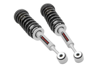 Do you want a great looking lifted truck that still rides like the day you bought it? Take your truck to new heights while preserving ride quality with Rough Country's N3 Performance Lifted Struts. Our Nitrogen charged, loaded struts add ride height to your truck while maintaining a smooth, factory-like ride. Each strut includes a pre-loaded coil for lightning-fast installation without the need for complicated strut disassembly.Rough CountryΓÇÖs Performance N3 Struts feature a massive bore and chrome-hardened piston rod with leak-proof piston seal for exceptional durability during off-road use. Each strut is specifically tuned for its intended application and includes a variable dampening system for outstanding handling and control on all road conditions. These Performance N3 Struts offer improved tire contact with the road for increased stability and performance.These struts are engineered to fit perfectly on each intended application, and feature a pre-installed coil spring for easy installation without the need for strut disassembly. Simply remove your factory strut and replace with this easy, convenient system. The result is an increased ride height that mimics the factory responsiveness and handling of the OE strut.Includes a 3-year Limited Warranty.