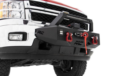 Add a professional recovery and lighting solution to your vehicle with Rough CountryΓÇÖs EXO Winch Mount System for Chevy 2500/3500 Trucks. This innovative recovery solution bolts-on right over the factory bumper, giving your truck a wealth of new abilities and aggressive good looks.Rough CountryΓÇÖs EXO Winch Mount System features a 20in Black Series Single-Row LED Light bar and two Flush Mount Black-Series LED Cubes for incredible off-road illumination. A rugged 1/4in thick steel winch mount can fit any standard-sized winch while a set of reinforced d-rings offer the perfect recovery point to get you out of any jam.Best of all, this kit is easy to install, with a 100% bolt-on installation process thatΓÇÖs simple enough to do in any home garage and can be fully returned to stock at any time. Upgrade your truck with Rough CountryΓÇÖs EXO Winch Mount System and gain incredible recovery and lighting power in an instant!  \\
\\