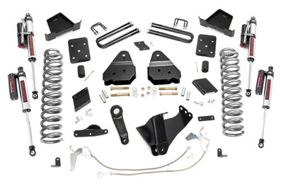 Take your F-250 off the freeway and onto the trails with Rough CountryΓÇÖs 6-inch Suspension Lift. This all-inclusive kit is a total transformation for your truck, including everything you need for increased ground clearance and killer, good looks.\
This kit includes a set of lifted coil springs, radius arm drop-brackets, and ultra-durable, fabricated Anti-wrap rear blocks that prevent binding and axle wrap. This kit also includes stainless steel extended brake lines and brake line brackets to ensure you have everything you need to install your lift. Best of all, this kit features Rough CountryΓÇÖs Nitrogen-Charged N2.0 Shock Absorbers for the ultimate balance in off-road performance and a smooth highway ride. Includes Rough CountryΓÇÖs Lifetime Replacement Warranty