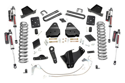 Take your F-250 off the freeway and onto the trails with Rough CountryΓÇÖs 6-inch Suspension Lift for models without rear factory contact overload springs. This all-inclusive kit is a total transformation for your truck, including everything you need for increased ground clearance and killer, good looks.This kit includes a set of lifted coil springs, radius arm drop-brackets, and ultra-durable, fabricated Anti-wrap rear blocks that prevent binding and axle wrap. This kit also includes stainless steel extended brake lines and brake line brackets to ensure you have everything you need to install your lift. Best of all, this kit features Rough CountryΓÇÖs Nitrogen-Charged N2.0 Shock Absorbers for the ultimate balance in off-road performance and a smooth highway ride. Includes Rough CountryΓÇÖs Lifetime Replacement Warranty.