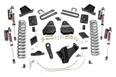 Take your F-250 off the freeway and onto the trails with Rough CountryΓÇÖs 6-inch Suspension Lift for models without rear factory contact overload springs. This all-inclusive kit is a total transformation for your truck, including everything you need for increased ground clearance and killer, good looks.This kit includes a set of lifted coil springs, radius arm drop-brackets, and ultra-durable, fabricated Anti-wrap rear blocks that prevent binding and axle wrap. This kit also includes stainless steel extended brake lines and brake line brackets to ensure you have everything you need to install your lift. Best of all, this kit features Rough CountryΓÇÖs Nitrogen-Charged N2.0 Shock Absorbers for the ultimate balance in off-road performance and a smooth highway ride. Includes Rough CountryΓÇÖs Lifetime Replacement Warranty.