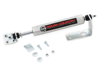Take Control of Every Turn: Rough Country's N3 Steering Stabilizer Kit is engineered to eliminate bump steer, front-end shimmy, and steering vibration caused by rough roads or oversized tires. Whether you're hitting the trail or the pavement, it delivers a smoother, more predictable ride by dampening harsh feedback through the steering wheel.Fix Common Steering Issues: If your vehicle pulls to one side, feels loose after hitting a bump, or suffers from a shaky steering wheel - this stabilizer helps correct those problems. It absorbs sudden impacts that can throw off your handling and alignment, especially in lifted applications.Protect Your Steering System: Rough Country's stabilizer helps reduce wear and tear on key components like tie rods, ball joints, and tires. It's a must-have for vehicles running larger wheels or off-road setups, helping preserve performance and extend component life.Bolt-On Upgrade with Big Benefits: With a 100% bolt-on design, installation is fast and hassle-free. It's one of the easiest ways to improve handling, reduce road feedback, and reinforce the reliability of your steering system - backed by the trusted Rough Country name.