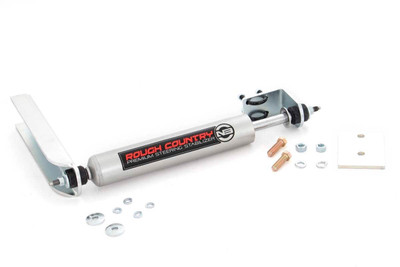 Take Control of Every Turn: Rough Country's N3 Steering Stabilizer Kit is engineered to eliminate bump steer, front-end shimmy, and steering vibration caused by rough roads or oversized tires. Whether you're hitting the trail or the pavement, it delivers a smoother, more predictable ride by dampening harsh feedback through the steering wheel.Fix Common Steering Issues: If your vehicle pulls to one side, feels loose after hitting a bump, or suffers from a shaky steering wheel - this stabilizer helps correct those problems. It absorbs sudden impacts that can throw off your handling and alignment, especially in lifted applications.Protect Your Steering System: Rough Country's stabilizer helps reduce wear and tear on key components like tie rods, ball joints, and tires. It's a must-have for vehicles running larger wheels or off-road setups, helping preserve performance and extend component life.Bolt-On Upgrade with Big Benefits: With a 100% bolt-on design, installation is fast and hassle-free. It's one of the easiest ways to improve handling, reduce road feedback, and reinforce the reliability of your steering system - backed by the trusted Rough Country name.