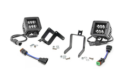 Bring the state-of-the-art power and efficiency of LED lighting to your Ford Super Duty's factory fog lights with Rough Country's new Black-Series 2-inch Fog Light LED Kit. This clever LED & mount combo allows you to swap out the factory fog lights with Rough Country's 2-inch LED Cubes, offering increased illumination and killer, good looks that blend right in with the 2011-2016 design.The black panel design offers jaw-dropping good looks that blend perfectly with any vehicle using black accents like grilles, wheels, bull bars or steps! The easy-to-install mounts feature a 100% bolt-on install process and can be performed with common tools in no time flat.Light up the road with 36 watts and 2880 Lumens of output power. Each kit includes a set of wiring adapters that quickly connect to your existing fog light wiring harness for instant installation, and also includes an optional, premium flat-wound wiring harness with in-line fuse and on/off switch. For peace of mind, each LED also includes Rough CountryΓÇÖs 3-year Warranty.