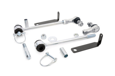 Sway-bar quick disconnects give your Jeep better articulation off road with the pull of a pin, but allows you to keep on road handling and stability. Our new links fold up and secure out of the way when not in use.