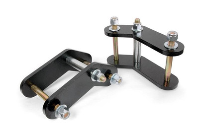 Our lift shackles are constructed of 3/8in thick steel. All corners are rounded to avoid interference problems. New grade 8 hardware is included with each shackle lift, along with detailed instructions. Sold in Pairs.