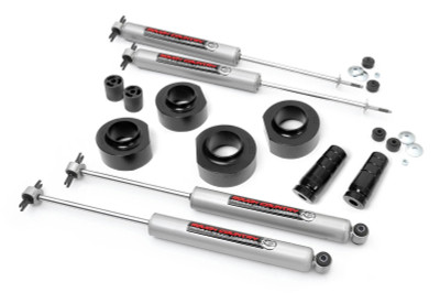 Give your Jeep Wrangler a bold new stance with Rough Country's 1.5-inch Suspension Lift Kit. Designed for both style and performance, this lift instantly boosts your ground clearance while maintaining the smooth, comfortable factory ride you love.Effortless Bolt-On Installation: Skip the complicated modifications, this kit installs quickly so you can spend more time driving and less time in the garage.Factory Ride Quality Retained: Enjoy confident handling on the pavement and stability off-road without sacrificing comfort.Increased Tire Clearance: Fits tires up to 30 inches, giving your Jeep a more aggressive look and improved obstacle-clearing capability.Performance-Ready Shock Options: Upgrade to Rough Country's nitrogen-charged N3 Shock Absorbers for enhanced control and responsiveness on any terrain. Featuring 10-stage variable valving, durable 18mm spring-loaded piston rods, a faster-cooling 54mm shock body, and up to 36kN tensile strength, N3 shocks deliver long-lasting vibration dampening and a premium ride, on or off the trail.
