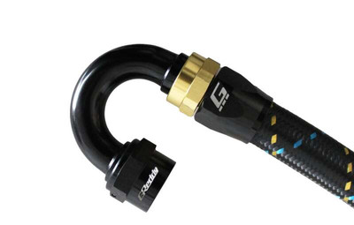 GReddy AN10 180 DEGREE HOSE END SWIVEL BLACK/GOLD ANODIZED - 12801018 Photo - Primary