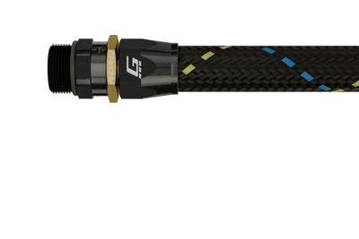GReddy AN08 STRAIGHT ORB MALE BLACK/GOLD ANODIZED - 12810800 Photo - Primary