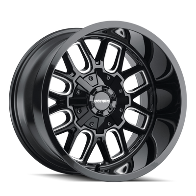 Mayhem 8107 Cogent 20x9 / 8x165.1 BP / 0mm Offset / 130.8mm Hub Gloss Black Milled Wheel - 8107-2981BM Photo - Primary