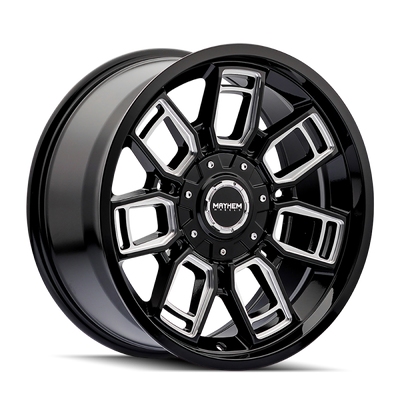 Mayhem 8118 Ordinance 20x9 / 6x135/139.7 BP / 106.1mm Hub Gloss Black Wheel w/ Milled Spokes - 8118-2937BM Photo - Primary
