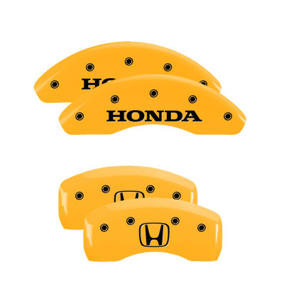 MGP 4 Caliper Covers Engraved Front Honda Rear H Logo Yellow Finish Black Char 2018 Honda Accord - 20225SHOHYL Photo - Primary