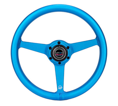 NRG Aluminum Steering Wheel 330mm - Heritage Solid Spoke - Ergonomic Grip - Anadized Blue - RST-071-BL Photo - Primary