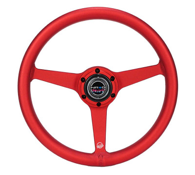 NRG Aluminum Steering Wheel 330mm - Heritage Solid Spoke - Ergonomic Grip - Anadized Red - RST-071-RD Photo - Primary