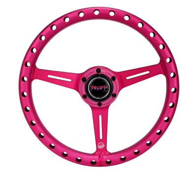 NRG Aluminum Steering Wheel 330mm - Extra Light - Ergonomic Grip - Anadized Pink - RST-072-PK Photo - Primary