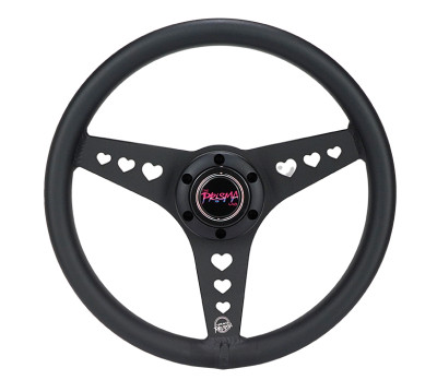 NRG All Aluminum Steering Wheel 330mm - Heart Cut Out- Ergonomic Grip- Anadized Black - RST-073-BK User 1