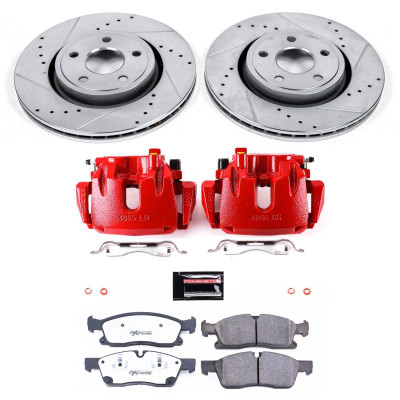 Power Stop 13-15 Jeep Grand Cherokee Front Z36 Truck & Tow Kit w/Cals - KC6536-36 Photo - Primary