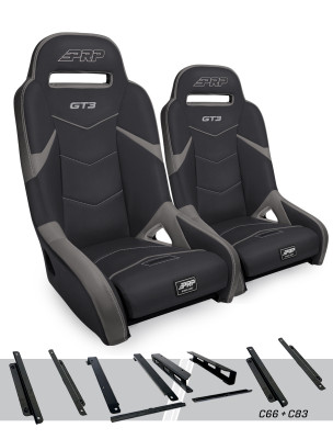 PRP Honda Talon GT3 Suspension Seats Kit (Pair) - Black & Gray - A7301-PORXP-C66-203 Photo - Primary