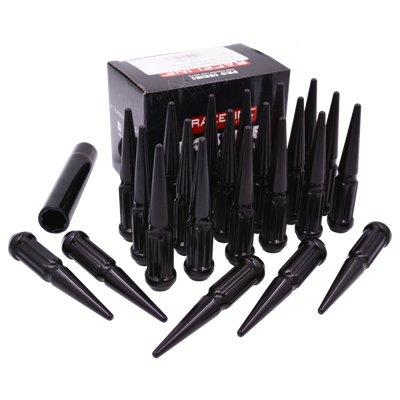 Raceline 1/2in XL Spike Black Jeep Lug Nuts (Set of 23) - L793804XLBK-23NV Photo - Primary