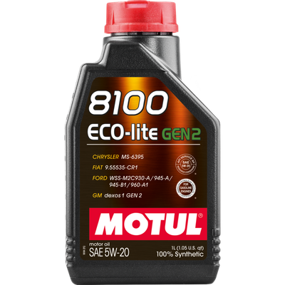 Motul 1L Synthetic Engine Oil 8100 Eco-Lite Gen3 5W20 - 111359 Photo - Primary