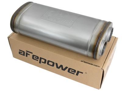 afe MACH Force-Xp Muffler 2-1/2 IN ID Offset/Dual x 18 IN L x 8 IN W x 5 IN H - Oval Body - 49M00033 Photo - Primary