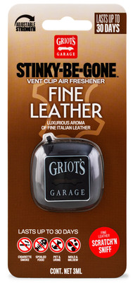Griots Garage Stinky-Be-Gone Vent Clip Air Freshener - Fine Leather - 10763 Photo - Primary
