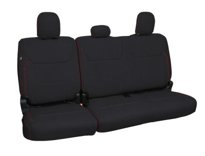 PRP 2021+ Ford 150/ 2023+ SuperDuty Rear Seat Covers (Pair) - Black w/ Red Stitch - B096-01 Photo - Primary