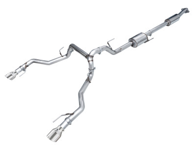 AWE Tuning 2021+ Ford F150 Tremor w/ Bumper Cutouts 0FG Resonated Catback w/ Chrome Silver Tips - 3015-32402 Photo - Primary