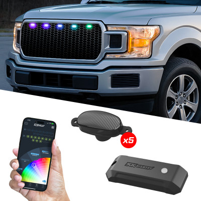 XK Glow XKmax Pre-Runner Style RGBW LED Grill Pods - 5pc - MX-GPOD-5 User 1