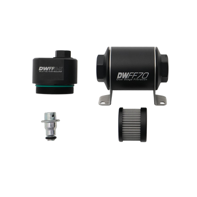 DeatschWerks DWFFR-X 70mm Billet Fuel Filter Regulator - 10 Micron - 8-FFR-070-010K Photo - Primary
