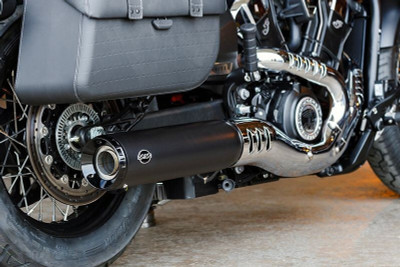 S&S Cycle 2025 Indian Scout 4.5in Grand National Slip-On Muffler - Black - 550-1121 Photo - Primary