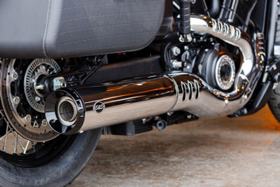 S&S Cycle 2025 Indian Scout 4.5in Grand National Slip-On Muffler - Chrome - 550-1122 Photo - Primary