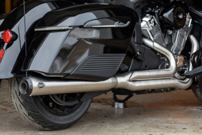 S&S Cycle 20-25 Indian Challenger Full Length Qualifier 2-1 Brushed Stainless Exhaust System - 550-1132 Photo - Primary