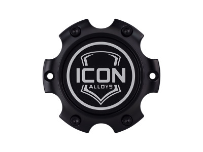 ICON 6x135 Embossed Center Cap - Satin Black/White - RX-6135-S2 Photo - Primary
